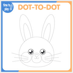 Dot to dot. Connect the dots. Game for kids. Vector illustration. Funny animals