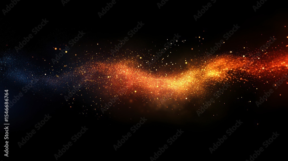Aufkleber abstract fiery and icy particles swirl in dark space.