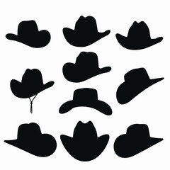 Cowboy hat silhouette wild west icon