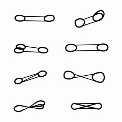 Cotton swab outline arrangements cleaning hygiene design