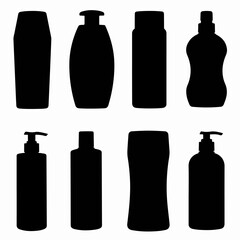 Cosmetic bottles silhouettes for beauty products