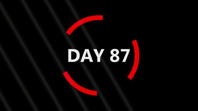 The calendar 87 th day of the month is red circled ,Calendar interface with highlighted dates and event icons, looped animation.