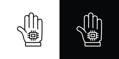 Obraz premium Wired gloves icon in black. flat graphic vector icon