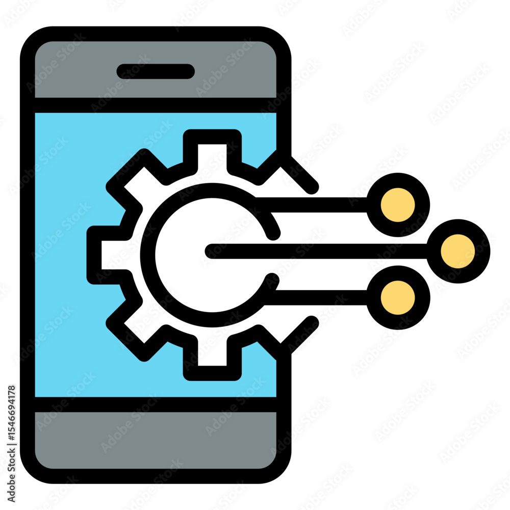 Poster smart tech vector icon