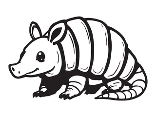 Armadillo Outline Vector Graphic