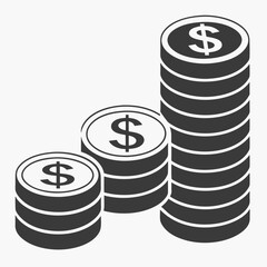 gold coins and dollar symbol