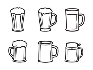 Beer Mug Line Art Icon Collection