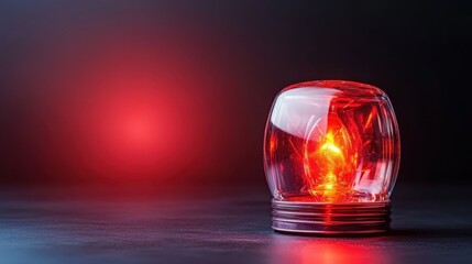 A clear depiction of a solitary flashing emergency light, contrasting against a dark backdrop, symbolizing alertness and the urgent nature of emergencies and safety protocols.