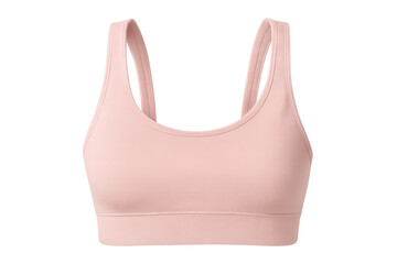 Close-up of a pink sports bra on a transparent background, perfect for showcasing fitness apparel designs