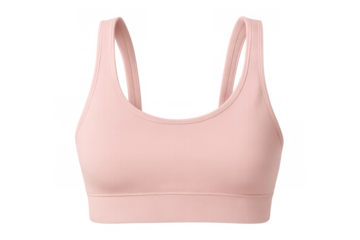 Close-up of a pink sports bra on a transparent background, perfect for showcasing fitness apparel designs