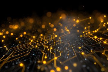 Glowing Circuit Board Network Abstract Background 