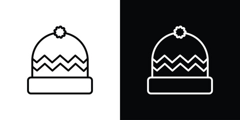 Winter hat icon in black. flat graphic vector icon © Vince