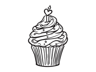 Birthday Cake Black Line Art Pack