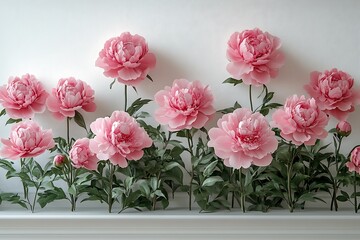 Pink Peony Flower Mockup Elegant Floral Arrangement