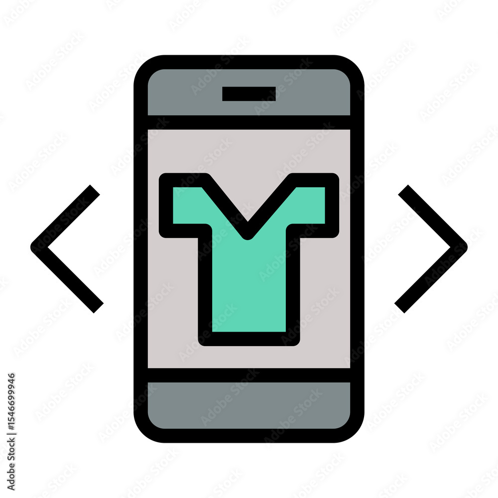 Poster digital try on vector icon