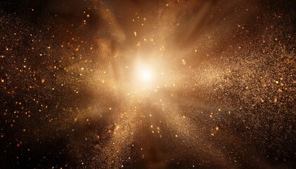 light brown abstract dirty grunge background with dust particles and lighted middle