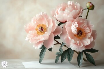 Elegant Peony Flower Mockup Spring Floral Design