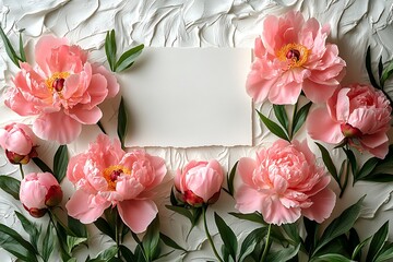 Floral Mockup Elegant Peony Card Design