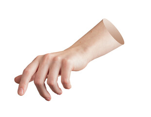 Hand finger pressing down in delicate gesture showing subtle motion and interaction. Extended soft