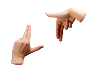 Hand gesture with fingers and thumbs forming rectangular frame for photography composition. Creative