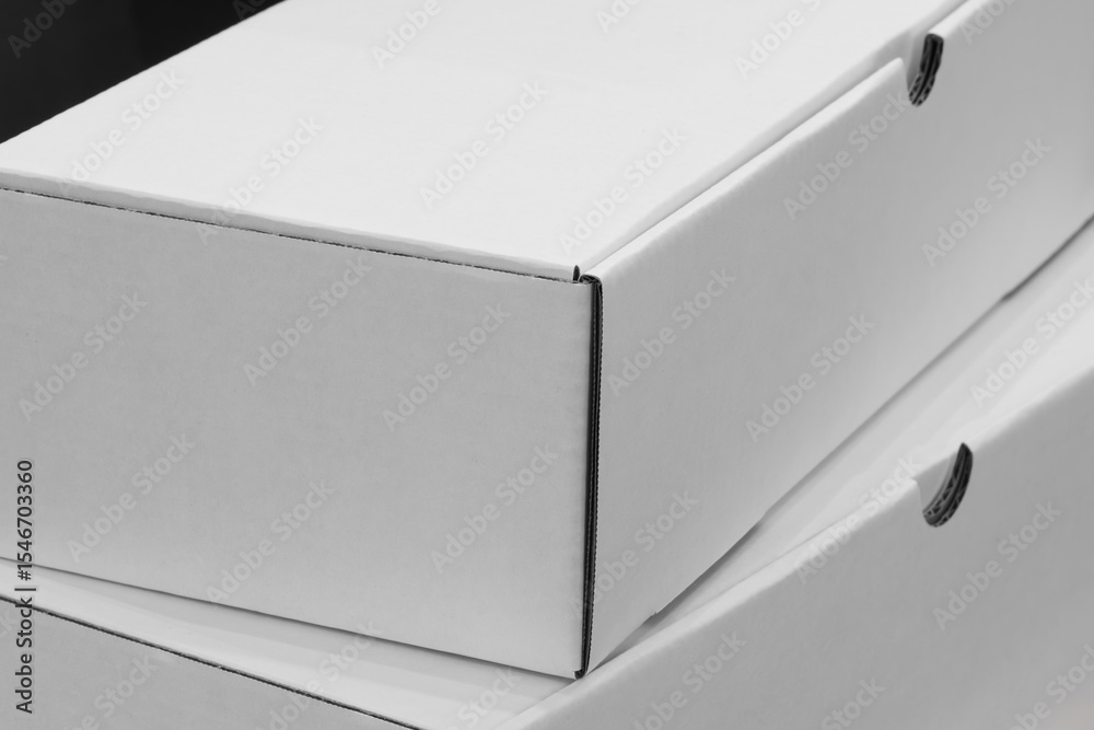 Poster a stack of white cardboard boxes as background for template pages and banners delivery logistics con