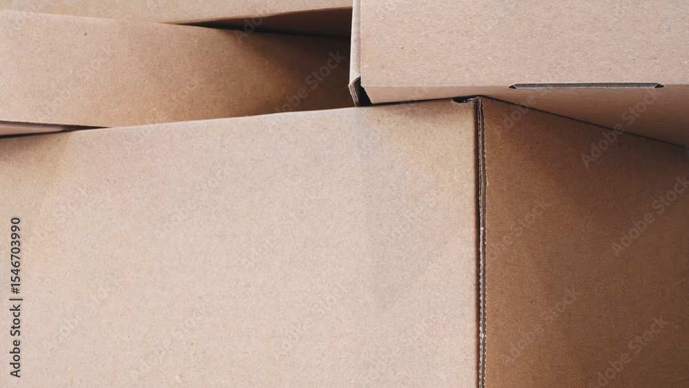 Poster a stack of brown cardboard boxes as background for template pages and banners delivery logistics con
