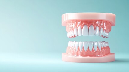 Dental Model on Light Blue Background, Dental care, Hygiene