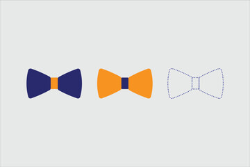 Bow tie icon. The bow is a symbol of celebration. Isolated vector illustration on gray  background