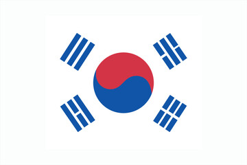 Flag of South Korea. The Korean white flag in the middle of which is the sign of yin and yang, trigrams are located in the corners