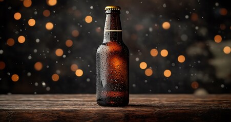 Craft Beer Bottle Mockup Dark Amber Ale Design