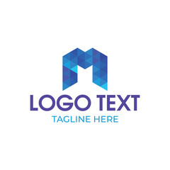 abstract M logo design