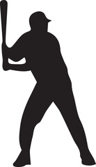 Silhouette Baseball  Player batting Position