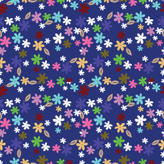 Artistic simple branches flowers peonies, dahlia and buds with leaves seamless pattern. Vector hand drawn. Retro, vintage, pastel print. Template for design, fabric, fashion, wallpaper, textile
