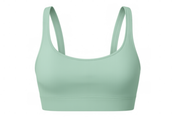 Mint green sports bra isolated on a transparent background, perfect for fitness and activewear projects