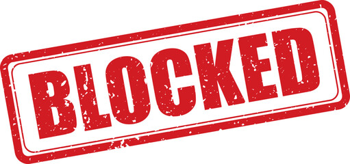 Red Blocked Rubber Stamp Word Text Written in  Grunge Vector in Sharp Double Border, Vintage, Transparent Background, Svg, Png