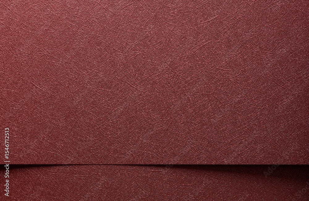 Poster Metallic paper background closeup. Monochrome red and marsala sheets with shiny gradient, glossy