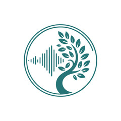 Tree and sound wave logo