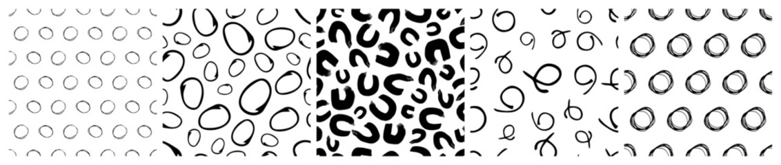 Set of seamless patterns with scribble smears