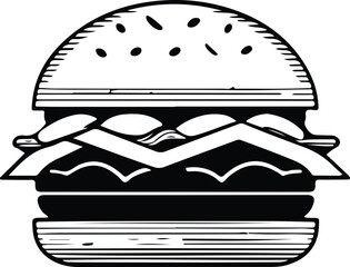 Silhouette Beef Burger with Cheese