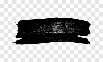 Fototapeta premium Black brush stroke on transparent background
