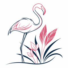 pink flamingo vector illustration, animal vector