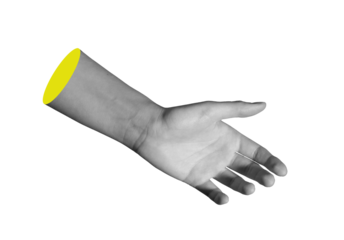 Open hand with relaxed curved fingers gently grasping invisible object. Close up natural pose with