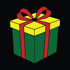 Obraz premium red gift box with gold ribbon Gift box vector illustration Present box design graphic 