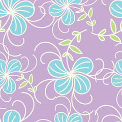 Artistic simple branches flowers peonies, dahlia and buds with leaves seamless pattern. Vector hand drawn. Retro, vintage, pastel print. Template for design, fabric, fashion, wallpaper, textile
