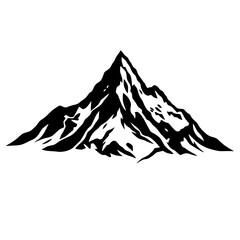 mountain, snow, landscape, nature, vector, silhouette
