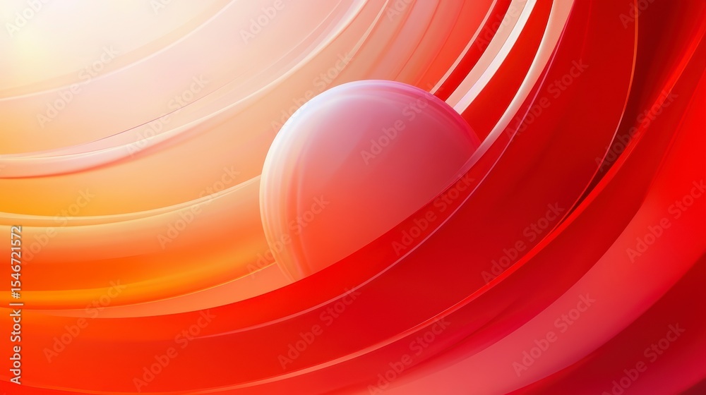 Aufkleber abstract swirling red and orange design with a subtle heart shape.