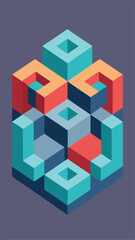 Obraz premium Abstract isometric cube design with vibrant colors perfect for creative projects