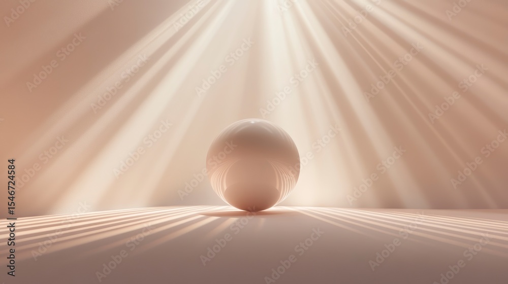Poster Illuminated sphere in soft light rays.