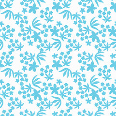 Artistic simple branches flowers peonies, dahlia and buds with leaves seamless pattern. Vector hand drawn. Retro, vintage, pastel print. Template for design, fabric, fashion, wallpaper, textile
