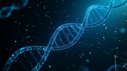 Abstract Glowing Blue Dna Helix Design - Powered by Adobe